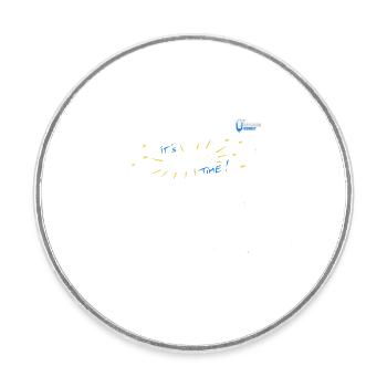 Singe bavarois, c'est la neige! - Magnet rond - blanc - Devant