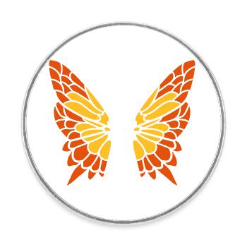 Papillon Fluegel Motif - Magnet rond - blanc - Devant