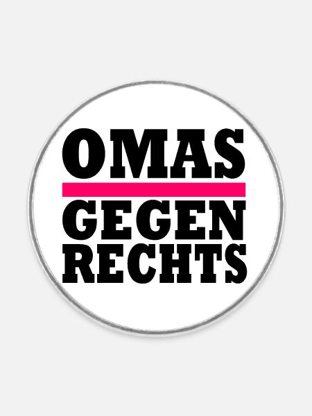 Omas Gegen Rechts - Runder Kühlschrankmagnet - Weiß