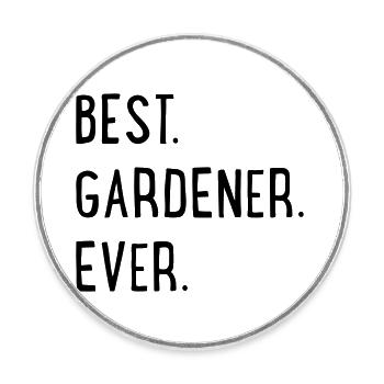 Meilleur jardinier - Magnet rond - blanc - Devant