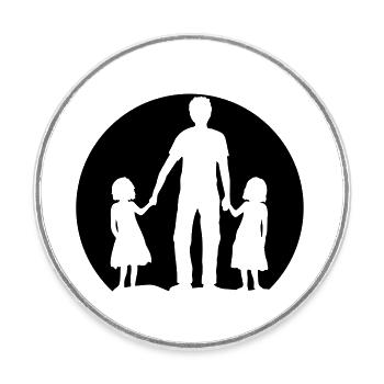Logo father daughters - Round  fridge magnet - white - Front