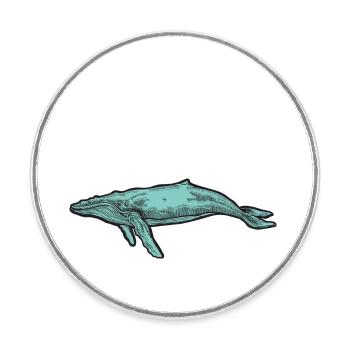 Whale Whales Sea Fish Water Sea Animal Sperm Whale - Round  fridge magnet - white - Front