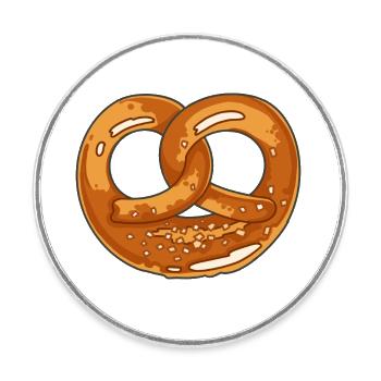 Pretzel - Round  fridge magnet - white - Front
