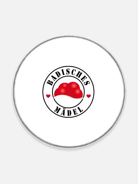 Badisches Mädel - Runder Kühlschrankmagnet - Weiß