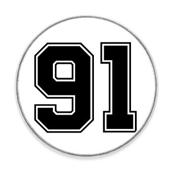 91 - Runder Kühlschrankmagnet - Weiß - Vorne