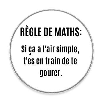 règle de maths - Magnet rond - blanc - Devant