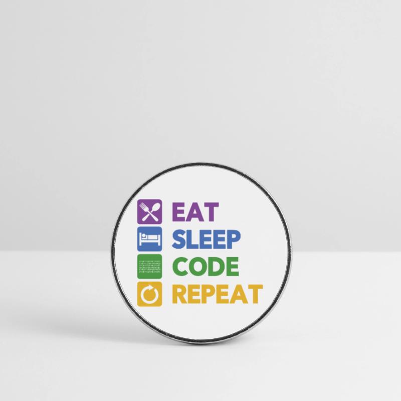 Eat Sleep Code Repeat Coder Programmer Software De Runder Kühlschrankmagnet