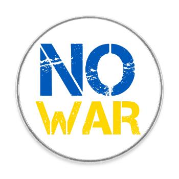 Pas de guerre Paix Mondiale Ukraine - Magnet rond - blanc - Devant
