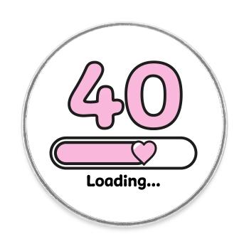 40 ans - Magnet rond - blanc - Devant