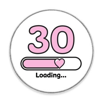 30 years anniversary - Round  fridge magnet - white - Front