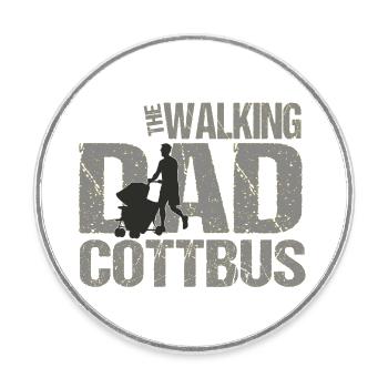 The Walking Dad Cottbus - Runder Kühlschrankmagnet - Weiß - Vorne