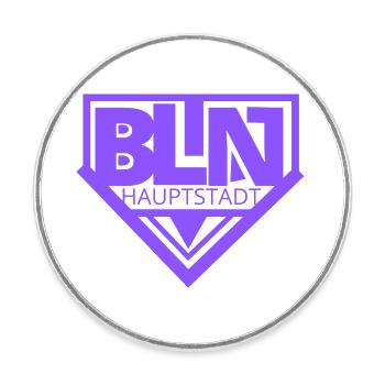 Berlin BLN Hauptstadt Purple - Runder Kühlschrankmagnet - Weiß - Vorne