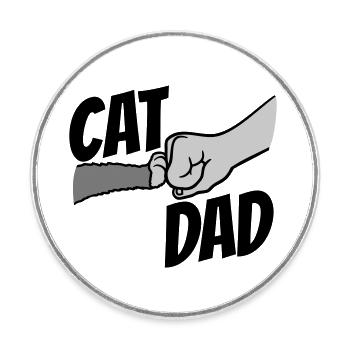Cat Dad Logo Design - Runder Kühlschrankmagnet - Weiß - Vorne