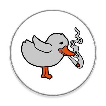 Joint Smoking Chick Weed - Round  fridge magnet - white - Front