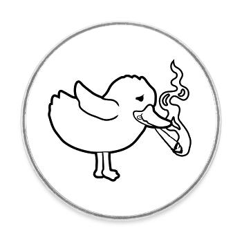Weed Joint kiffendes Küken - Runder Kühlschrankmagnet - Weiß - Vorne