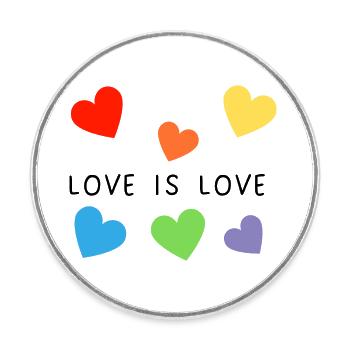 Love - Round  fridge magnet - white - Front