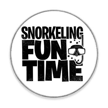Snorkeling Fun Time Snorkeler Scuba Diver Diving S - Runder Kühlschrankmagnet - Weiß - Vorne