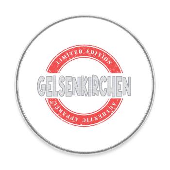 Gelsenkirchen Allemagne Ville Skyline Accueil - Magnet rond - blanc - Devant
