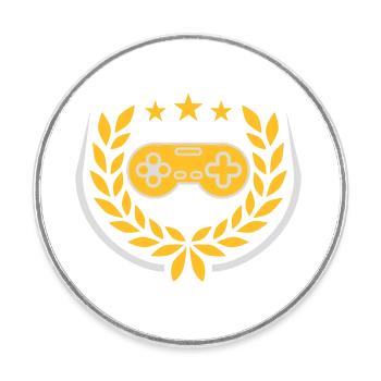 Laurel Wreath Retro Gamer Controller - Magnet rond - blanc - Devant
