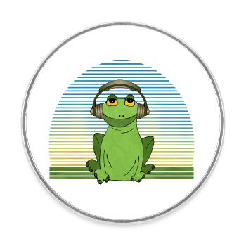 Frosch - Runder Kühlschrankmagnet - Weiß - Vorne