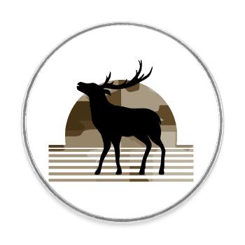 Deer - Round  fridge magnet - white - Front