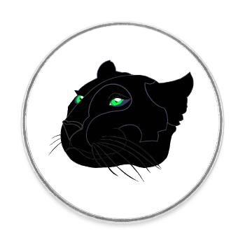 Head of Black Panther - Runder Kühlschrankmagnet - Weiß - Vorne