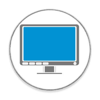 Design Bildschirm Anzeige Computer - Runder Kühlschrankmagnet - Weiß - Vorne
