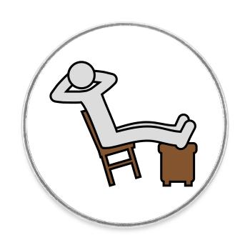 Man rests - Round  fridge magnet - white - Front