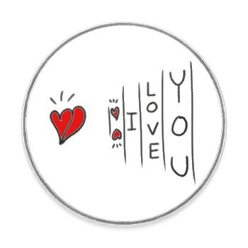 Love - Runder Kühlschrankmagnet - Weiß - Vorne