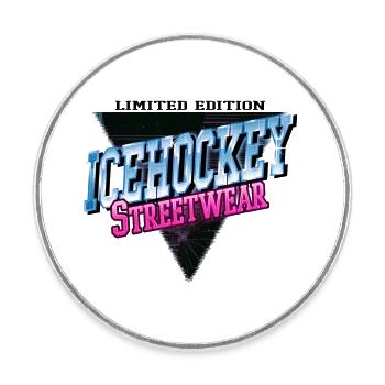 Eishockey Sport Neon Vintage Retro Streetwear - Runder Kühlschrankmagnet - Weiß - Vorne
