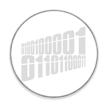 Binär Code Programm Sprache - Runder Kühlschrankmagnet - Weiß - Vorne
