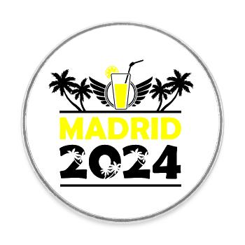 Madrid 2024 - Runder Kühlschrankmagnet - Weiß - Vorne