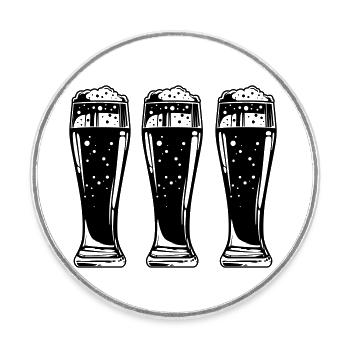 Beer - Round  fridge magnet - white - Front