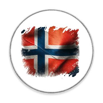 Norwegen Flagge - Runder Kühlschrankmagnet - Weiß - Vorne