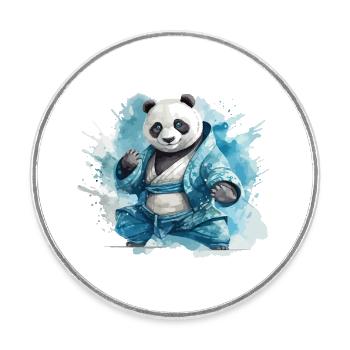 Panda Bear Karate Kung Fu Judo Martial Arts Fighter - Round  fridge magnet - white - Front