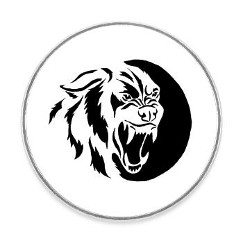 Fenrir Wolf - Runder Kühlschrankmagnet - Weiß - Vorne