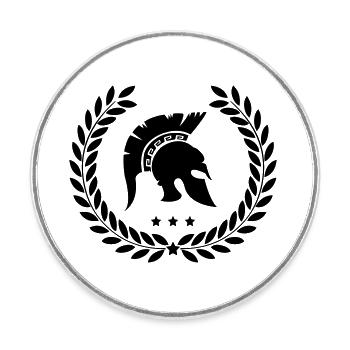 spartaner - Runder Kühlschrankmagnet - Weiß - Vorne