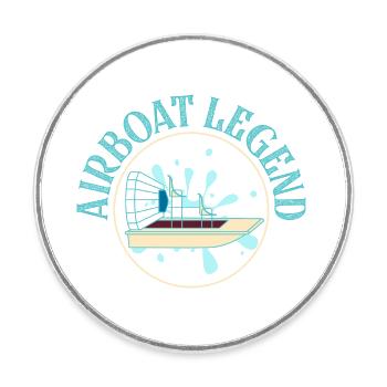 Airboat Legend Hydroplane Air Boat Propeller Swamp - Runder Kühlschrankmagnet - Weiß - Vorne