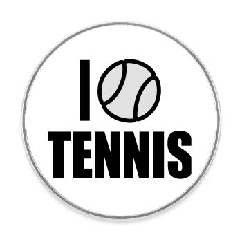 J’adore le tennis - Magnet rond - blanc - Devant