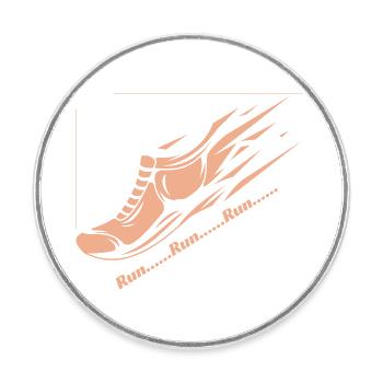 Run... Run... Run... - Round  fridge magnet - white - Front