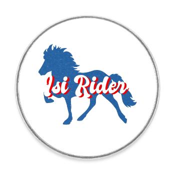 Islandpferd Reiter Pferd Island Tölt Grafik - Runder Kühlschrankmagnet - Weiß - Vorne