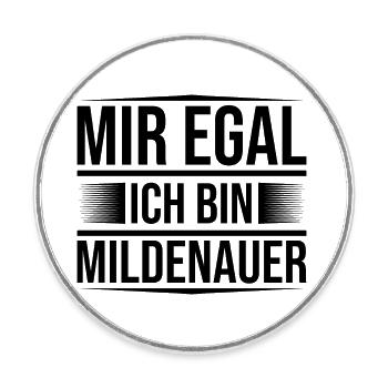 Mir egal Mildenau - Runder Kühlschrankmagnet - Weiß - Vorne