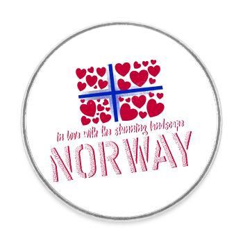 Norvège Norvège - Magnet rond - blanc - Devant