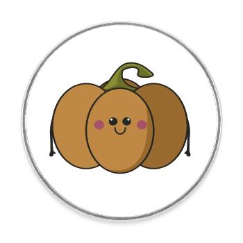 Lucky pumpkin - Round  fridge magnet - white - Front