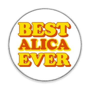 Alica First Name Funny Gift - Round  fridge magnet - white - Front
