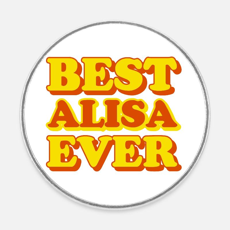 Alisa First Name Funny Gift - Round  fridge magnet - white
