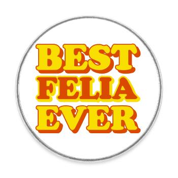 Felia Prénom Drôle de cadeau - Magnet rond - blanc - Devant