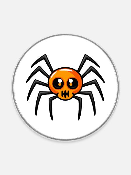Süße Halloween Spinne - Runder Kühlschrankmagnet - Weiß