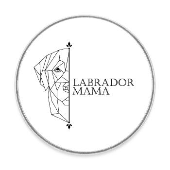 Polygone de maman du Labrador - Magnet rond - blanc - Devant