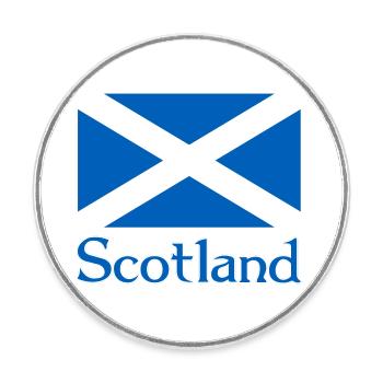 Schottland Flagge mit Text - Runder Kühlschrankmagnet - Weiß - Vorne